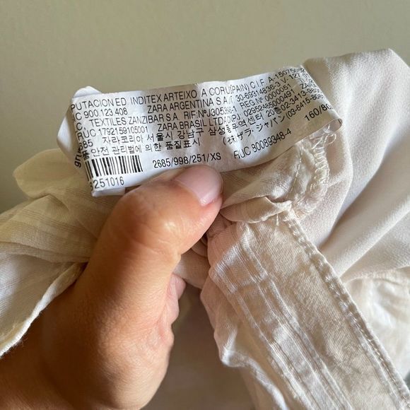 Zara Blogger Fave Cream Striped Knot Front Spaghetti Strap Tunic Dress Size‎ XS - Picture 7 of 12